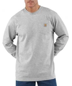 'Carhartt' Men's Heavyweight Pocket T-Shirt - Heather Grey