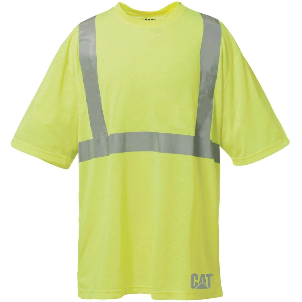 'Caterpillar' Men's Hi Vis Short Sleeve Tee - Hi Vis Yellow 3 'Caterpillar' Men's Hi Vis Short Sleeve Tee - Hi Vis Yellow