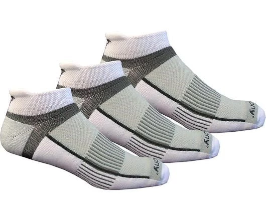 'Saucony' Men's Inferno No-Show Tab 3-Pack Socks - White / Light Gray / Heather Gray 3 'Saucony' Men's Inferno No-Show Tab 3-Pack Socks - White / Light Gray / Heather Gray