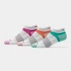 'Saucony' Women's Inferno 3-Pack Running Socks - White / Orange / Magenta / Turquoise