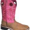 Smoky Mountain Boots Kids 'Smoky Mountain' Children's Tracie Western Square Toe - Brown Distress / Pink Distress 2 Smoky Mountain Boots Kids 'Smoky Mountain' Children's Tracie Western Square Toe - Brown Distress / Pink Distress