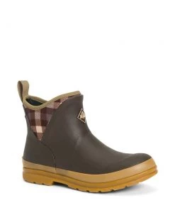 'Muck' Women's Muck Originals Ankle WP Boot - Brown / Plaid / Gum