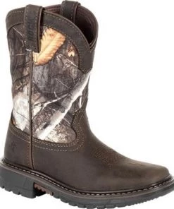 Kids'Rocky' Youth Ride FLX WP Square Toe - Brown / Realtree Camo