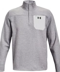 'Under Armour' Men's Specialist Grid Henley - Halo Grey / Black