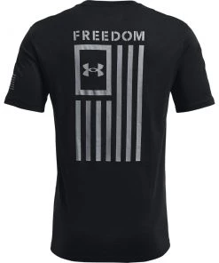 'Under Armour' Men's New Freedom Flag T-Shirt - Black / Steel