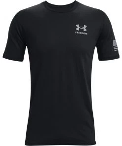 'Under Armour' Men's New Freedom Flag T-Shirt - Black / Steel 7 'Under Armour' Men's New Freedom Flag T-Shirt - Black / Steel