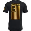 'Under Armour' Men's New Freedom Flag T-Shirt - Black / Steeltown Gold 2 'Under Armour' Men's New Freedom Flag T-Shirt - Black / Steeltown Gold