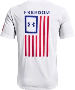 'Under Armour' Men's New Freedom Flag T-Shirt - White / Royal