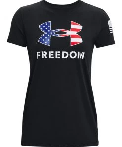 'Under Armour' Women's Freedom Logo T-Shirt - Black / White
