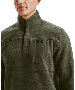 'Under Armour' Men's Specialist Henley 2.0 - Marine OD Green / Black