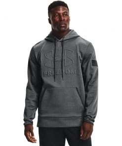 'Under Armour' Men's Freedom Emboss Hoodie - Carbon Black