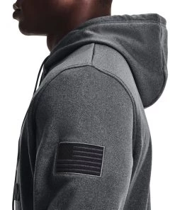 'Under Armour' Men's Freedom Emboss Hoodie - Carbon Black 7 'Under Armour' Men's Freedom Emboss Hoodie - Carbon Black