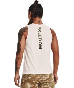 'Under Armour' Women's Freedom Repeat Muscle Tank - Onyx White / Marine OD Green