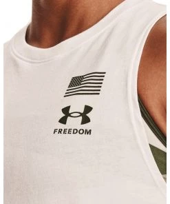 'Under Armour' Women's Freedom Repeat Muscle Tank - Onyx White / Marine OD Green