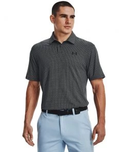 'Under Armour' Men's T2G Printed Polo - Black / White