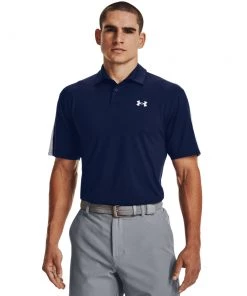 'Under Armour' Men's T2G Blocked Polo - Academy / White Clothing