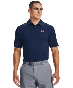 'Under Armour' Men's T2G Blocked Polo - Academy / Rush Red