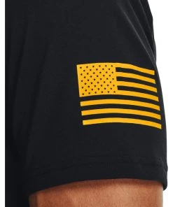 'Under Armour' Men's New Freedom Flag T-Shirt - Black / Steeltown Gold 7 'Under Armour' Men's New Freedom Flag T-Shirt - Black / Steeltown Gold