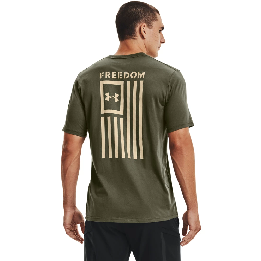 'Under Armour' Men's New Freedom Flag T-Shirt - Marine OD Green / Desert Sand 3 'Under Armour' Men's New Freedom Flag T-Shirt - Marine OD Green / Desert Sand