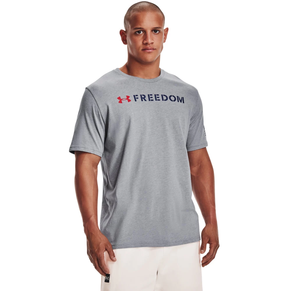 'Under Armour' Men's Freedom Flag Bold T-Shirt - Steel Light Heather 4 'Under Armour' Men's Freedom Flag Bold T-Shirt - Steel Light Heather