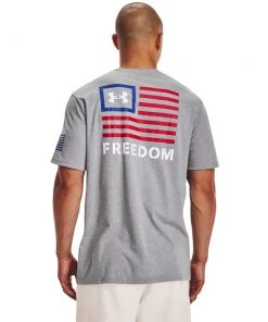'Under Armour' Men's New Freedom Banner T-Shirt - Steel Light Heather