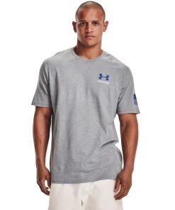 'Under Armour' Men's New Freedom Banner T-Shirt - Steel Light Heather