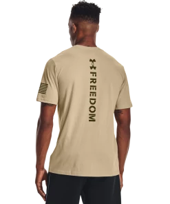 'Under Armour' Men's New Freedom Spine T-Shirt - Desert Sand 7 'Under Armour' Men's New Freedom Spine T-Shirt - Desert Sand