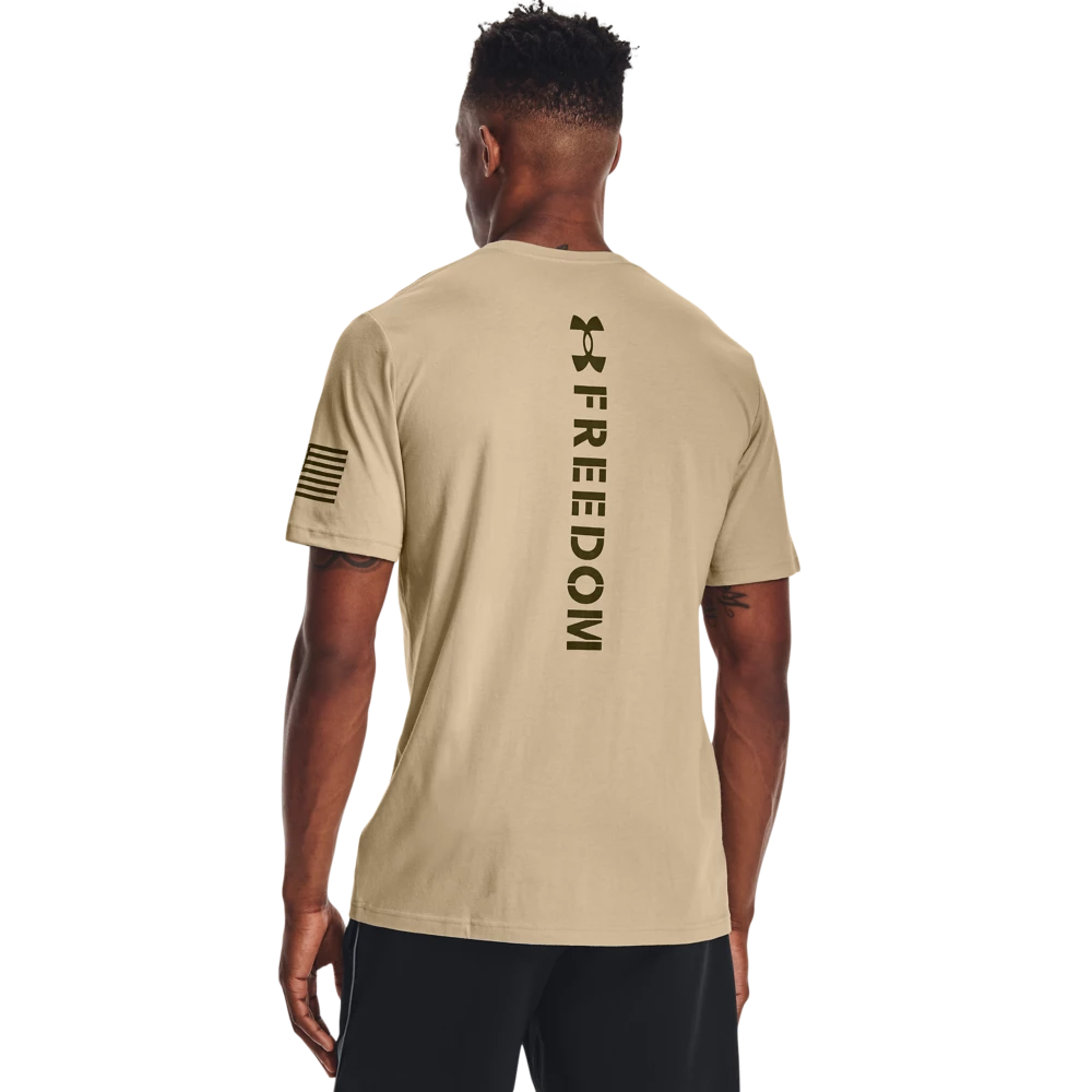'Under Armour' Men's New Freedom Spine T-Shirt - Desert Sand 5 'Under Armour' Men's New Freedom Spine T-Shirt - Desert Sand