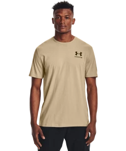 'Under Armour' Men's New Freedom Spine T-Shirt - Desert Sand