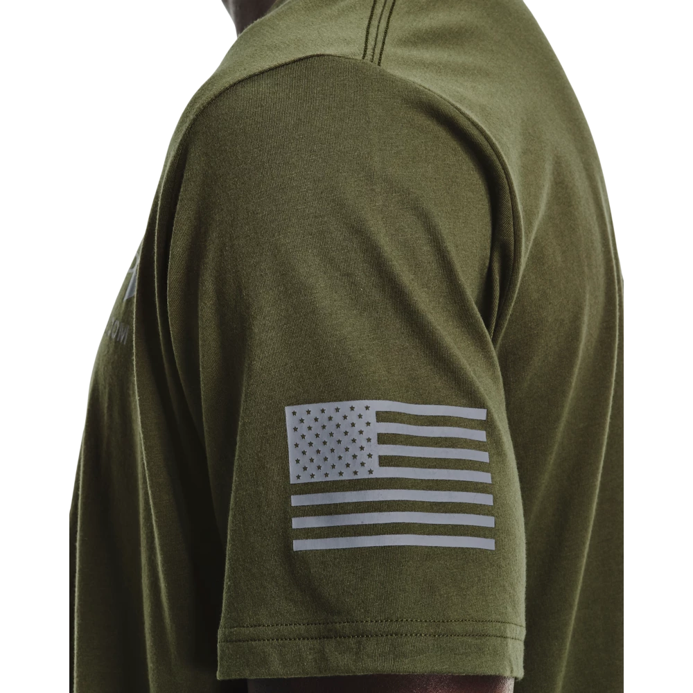 'Under Armour' Men's New Freedom Spine T-Shirt - Marine OD Green 4 'Under Armour' Men's New Freedom Spine T-Shirt - Marine OD Green