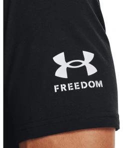 'Under Armour' Men's New Freedom BFL T-Shirt - Black / White 9 'Under Armour' Men's New Freedom BFL T-Shirt - Black / White