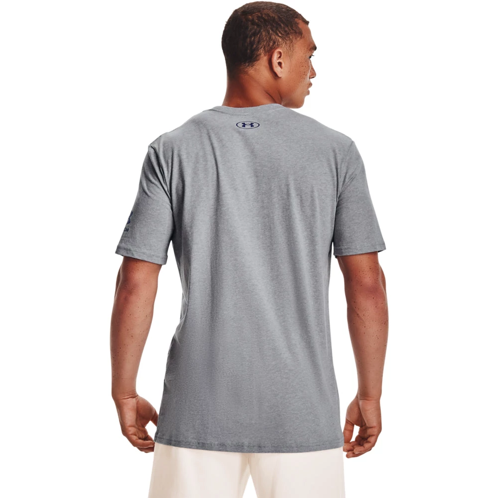 'Under Armour' Men's New Freedom BFL T-Shirt - Steel Light Heather / Royal 4 'Under Armour' Men's New Freedom BFL T-Shirt - Steel Light Heather / Royal