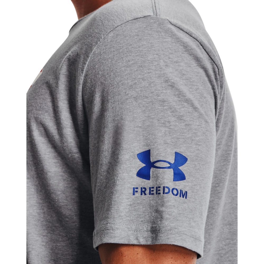 'Under Armour' Men's New Freedom BFL T-Shirt - Steel Light Heather / Royal 5 'Under Armour' Men's New Freedom BFL T-Shirt - Steel Light Heather / Royal