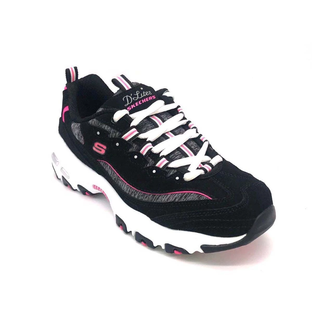 'Skechers' Women's D'Lites Me Time - Black / Hot Pink 6 'Skechers' Women's D'Lites Me Time - Black / Hot Pink