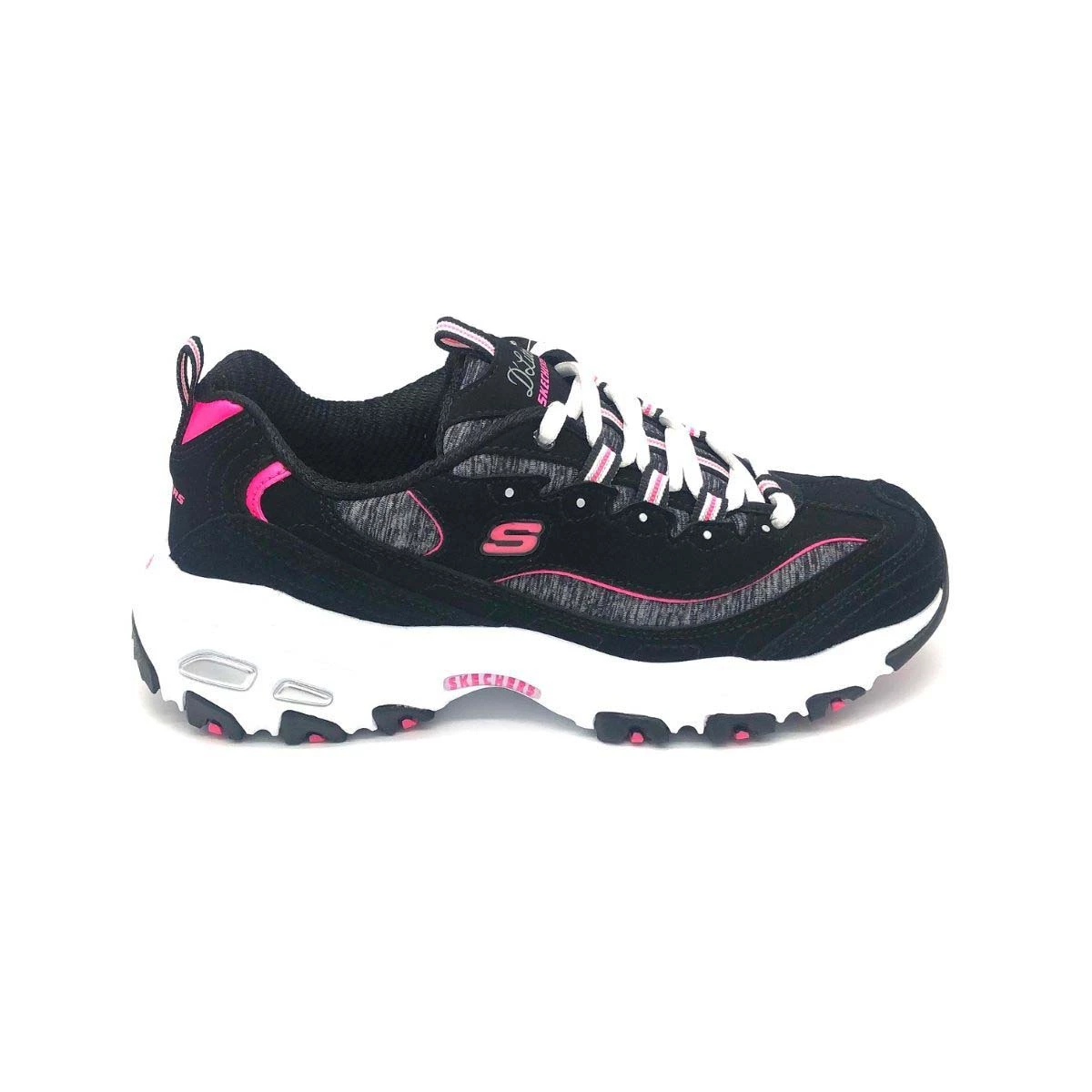 'Skechers' Women's D'Lites Me Time - Black / Hot Pink 3 'Skechers' Women's D'Lites Me Time - Black / Hot Pink