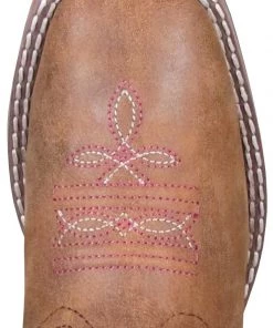 Smoky Mountain Boots Kids 'Smoky Mountain' Children's Tracie Western Square Toe - Brown Distress / Pink Distress