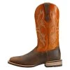 'Ariat' Men's Tombstone Western Square Toe - Distressed Brown / Orange 2 'Ariat' Men's Tombstone Western Square Toe - Distressed Brown / Orange