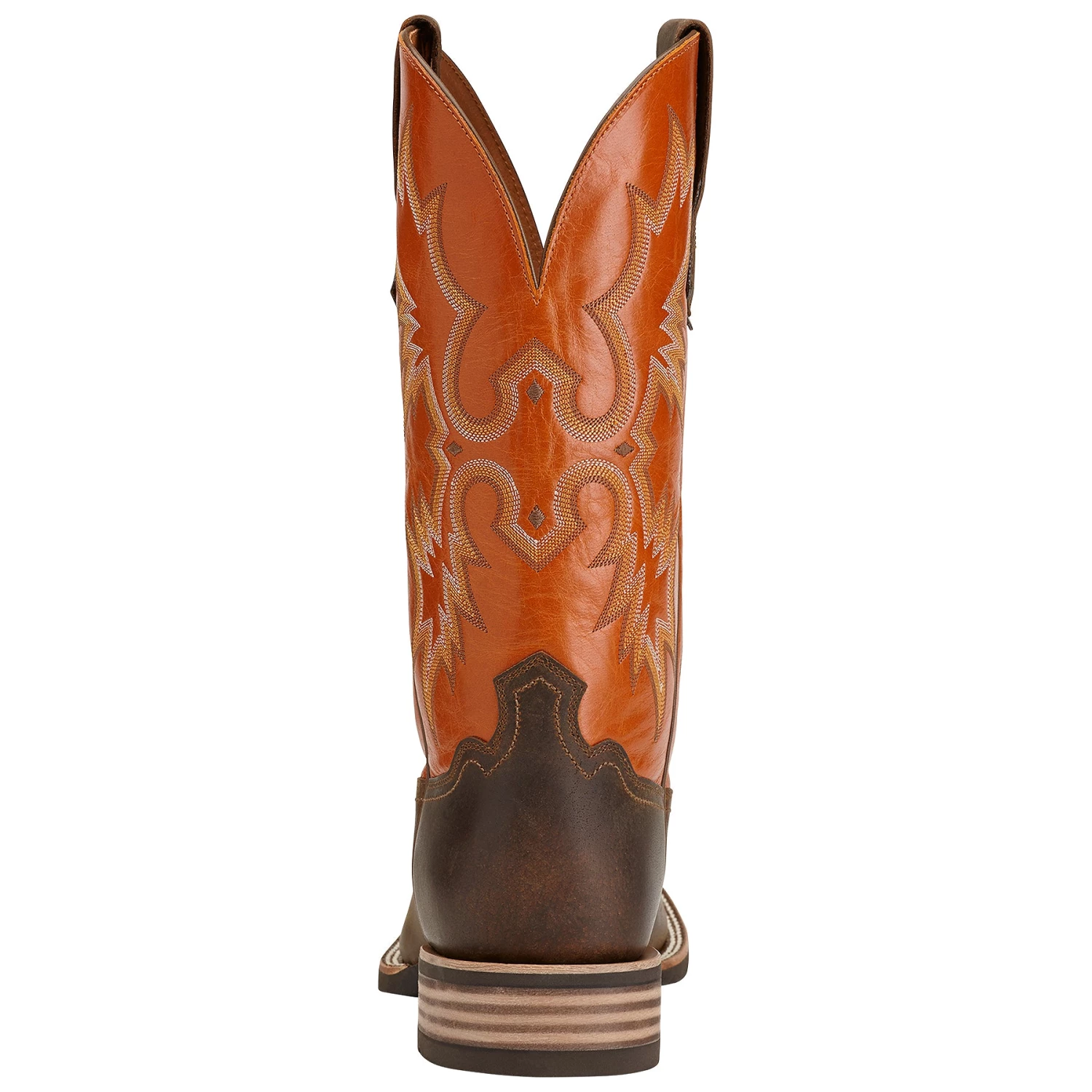 'Ariat' Men's Tombstone Western Square Toe - Distressed Brown / Orange 5 'Ariat' Men's Tombstone Western Square Toe - Distressed Brown / Orange