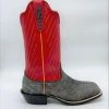 Fenoglio Boots 'Fenoglio' Men's 13" Cape Buffalo Western Square Toe - Grey / Red