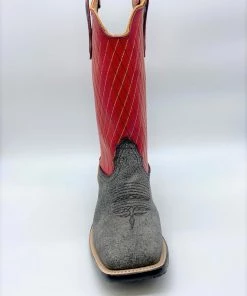 Fenoglio Boots 'Fenoglio' Men's 13" Cape Buffalo Western Square Toe - Grey / Red