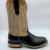 Fenoglio Boots 'Fenoglio' Men's 12" Bull Hide Western Round Toe - Black / Tan