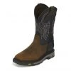 Justin Brands Men Tanker Square Toe Boot - Timber Black / Reddish Tan Buffalo 1 Justin Brands Men Tanker Square Toe Boot - Timber Black / Reddish Tan Buffalo
