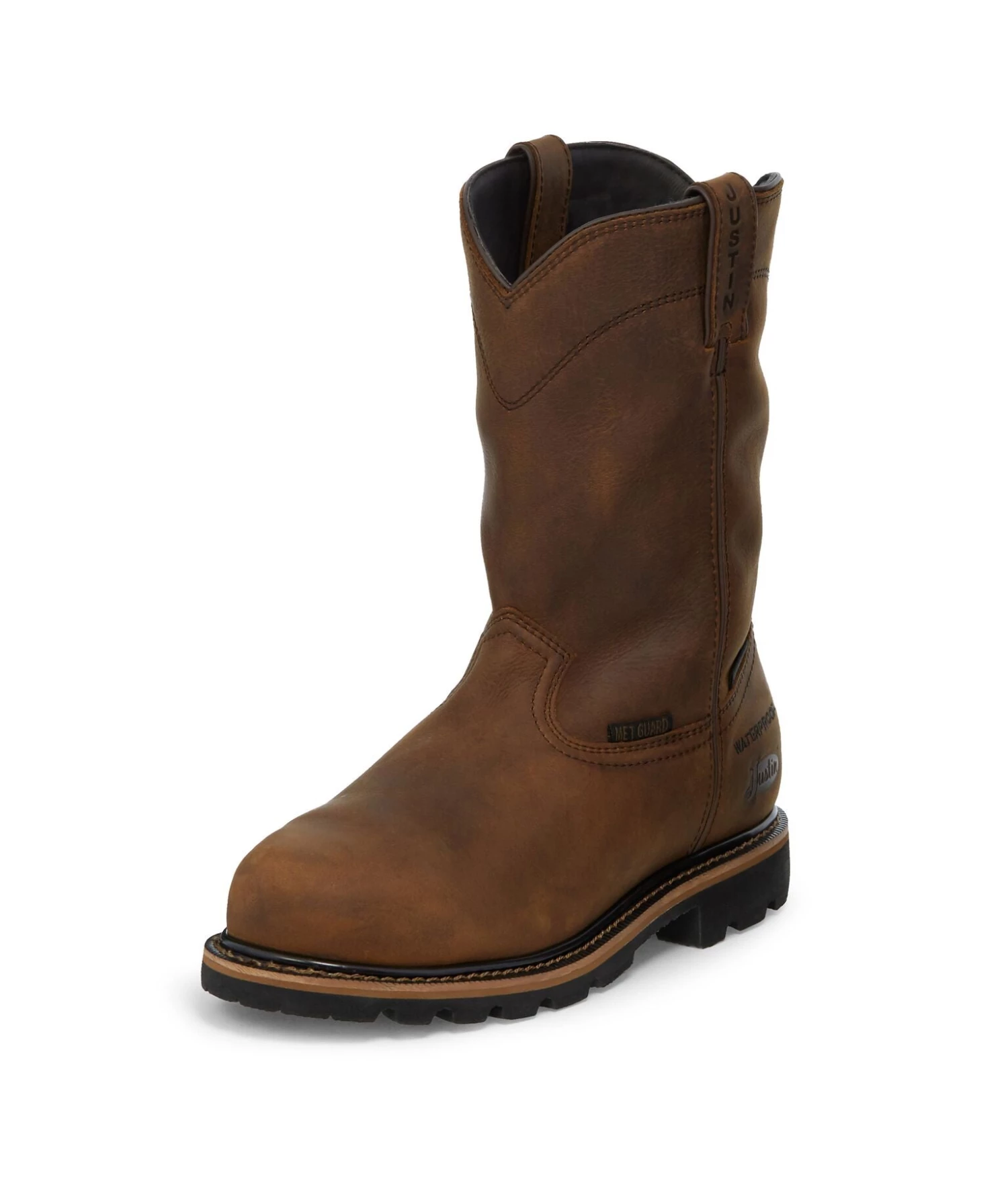 Justin Brands Pulley Waterproof Internal Met Guard Boot - Brown / Dark Tan Men 3 Justin Brands Pulley Waterproof Internal Met Guard Boot - Brown / Dark Tan Men